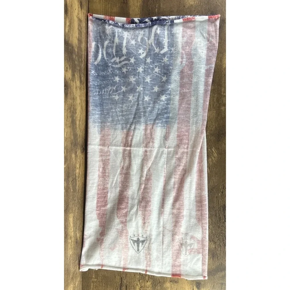 Thermal Fleece Lined Face Mask Neck Gator Fishing We The People American Flag